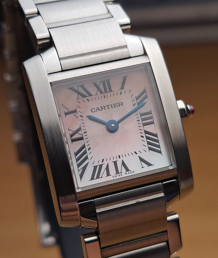 Ladies' Cartier Tank Francaise Pink Mother Of Pearl Quartz Ref. W51028Q3